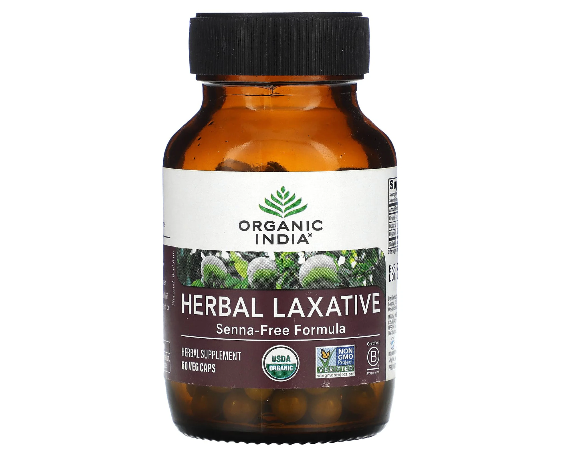 Organic India, Herbal Laxative, Senna Free Formula, 60 Veg Caps