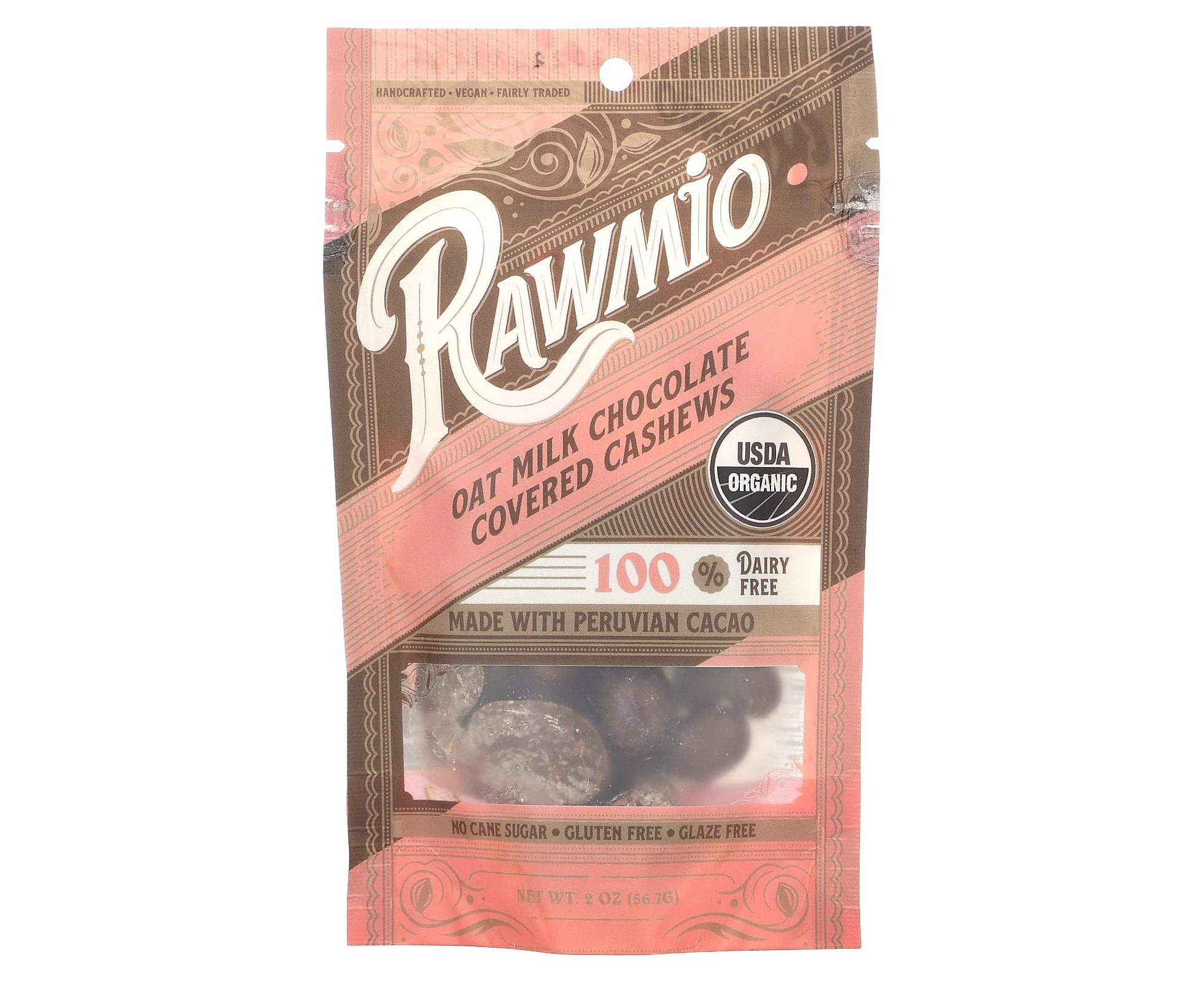 Rawmio, Oat Milk Chocolate Covered Cashews, 2 oz (56.7 g)