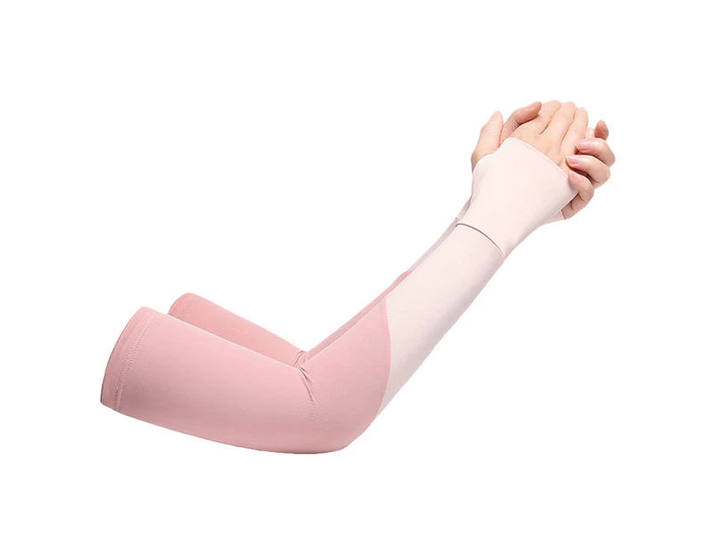 Unisex Arm Sleeves Spliced Uv Protection Arm Cover Extended Ice Silk Arm Cooling Sleeves For Outdoors Driving Cycling  Fishing