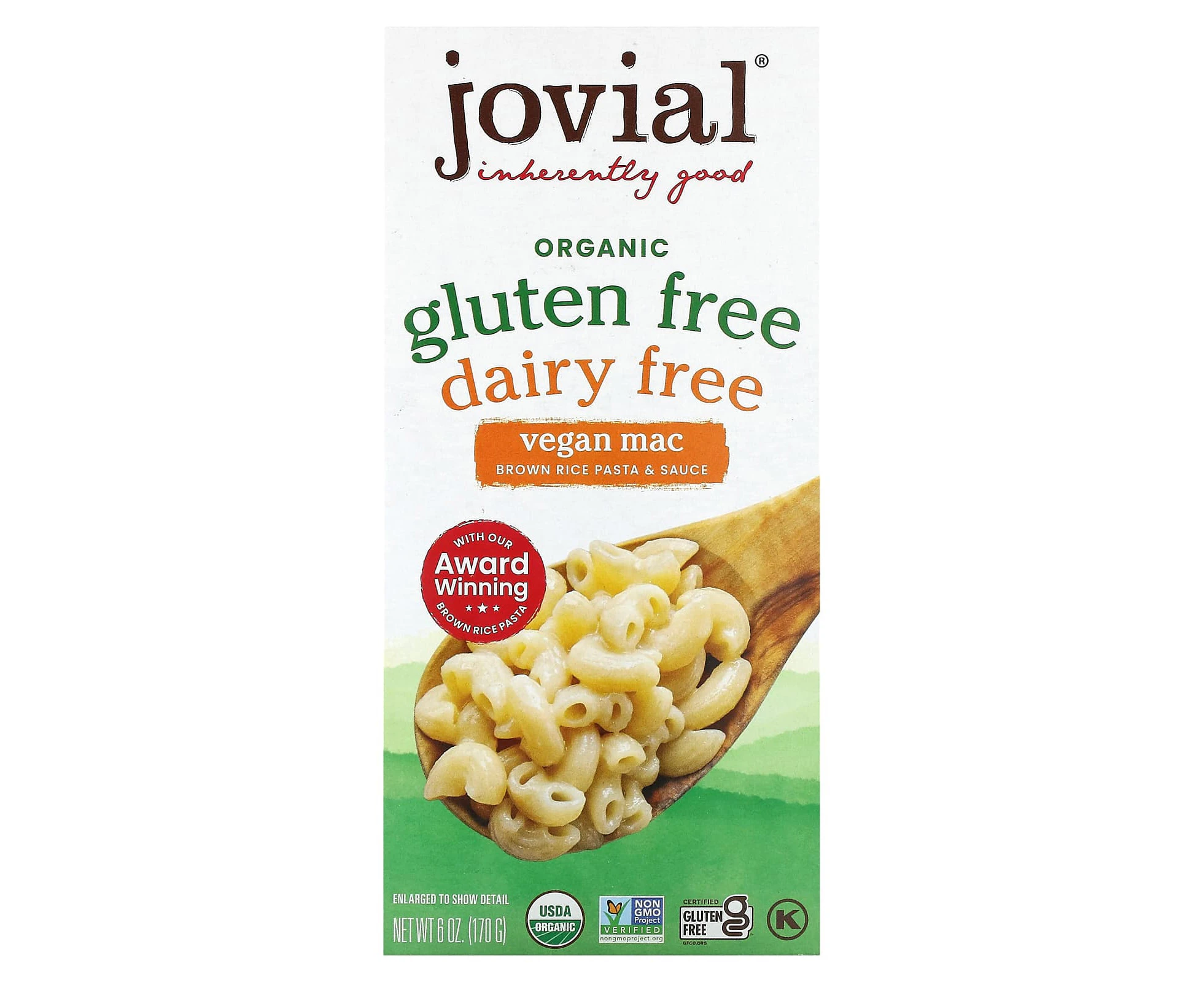 Jovial, Organic Gluten Free, Dairy Free, Vegan Mac, 6 oz (170 g)