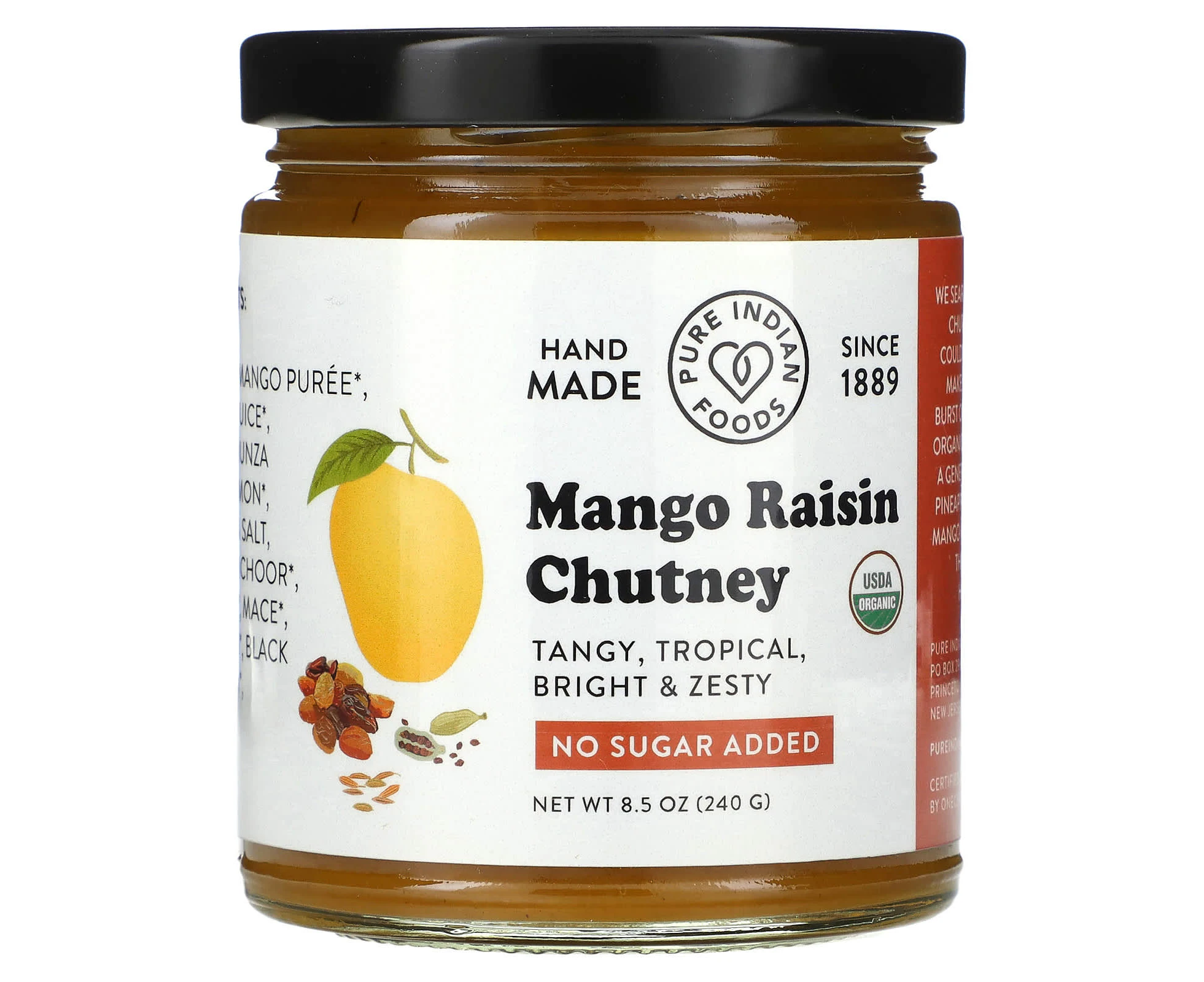 Pure Indian Foods, Mango Raisin Chutney, 8.5 oz (240 g)