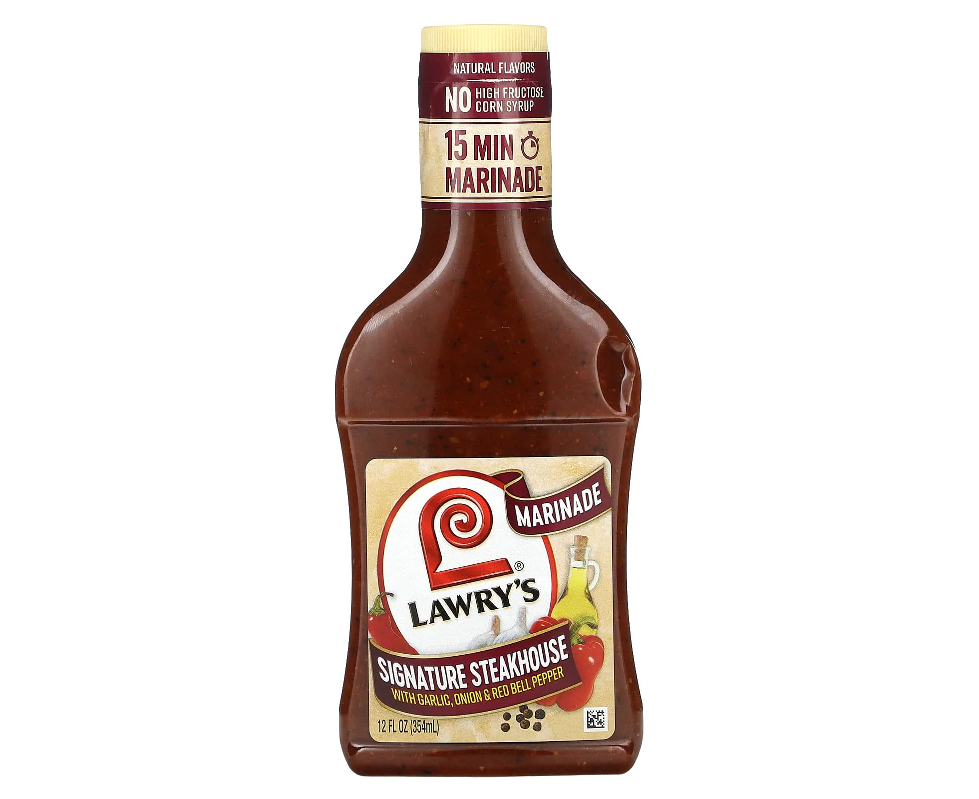 Lawry's, Marinade, Signature Steakhouse With Garlic, Onion & Red Bell Pepper, 12 fl oz (354 ml)