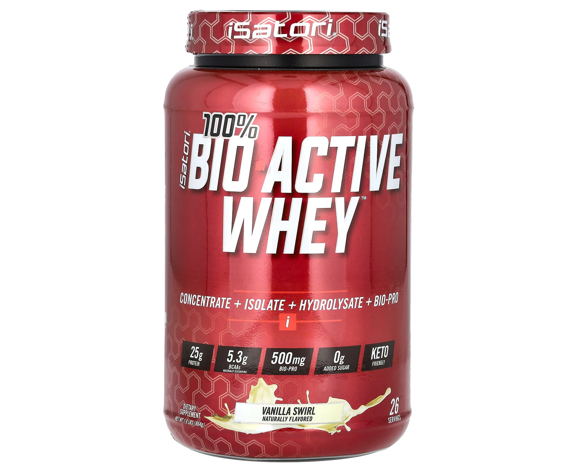 Isatori, 100% Bio Active Whey, Vanilla Swirl , 1.9 lbs (864 g)