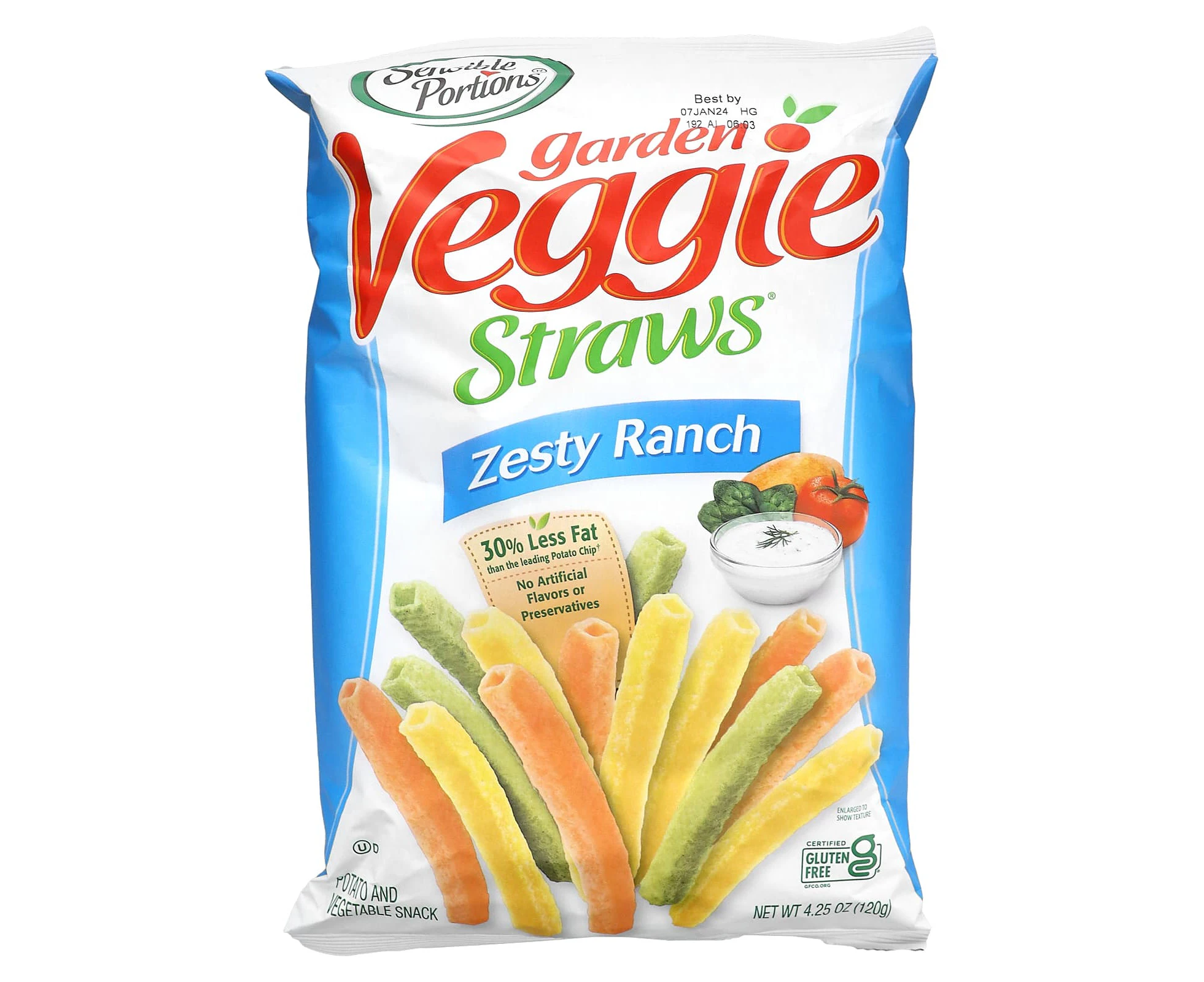 Sensible Portions, Garden Veggie Straws, Zesty Ranch, 4.25 oz (120 g)