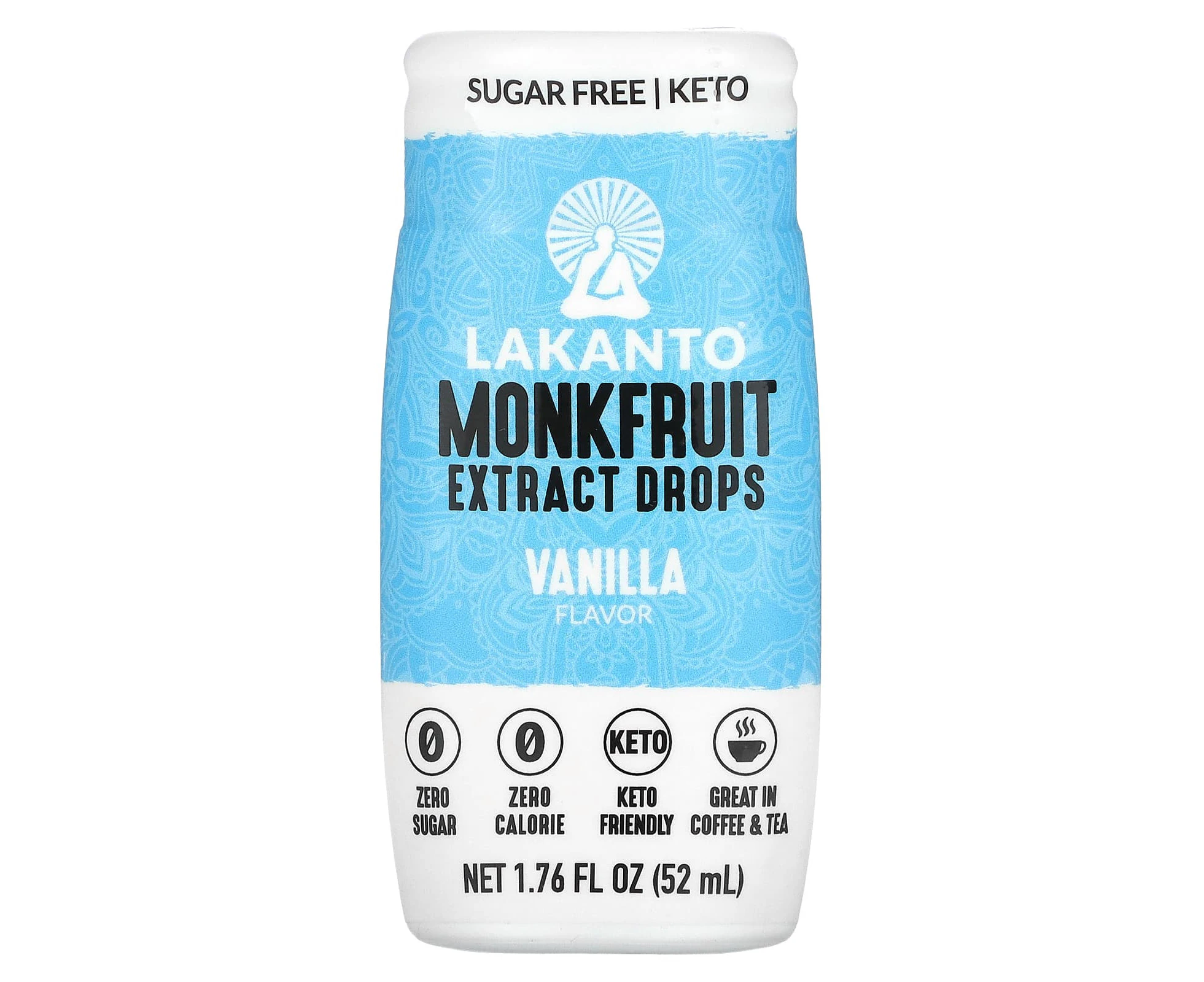 Lakanto, Monkfruit Extract Drops, Vanilla, 1.76 fl oz (52 ml)