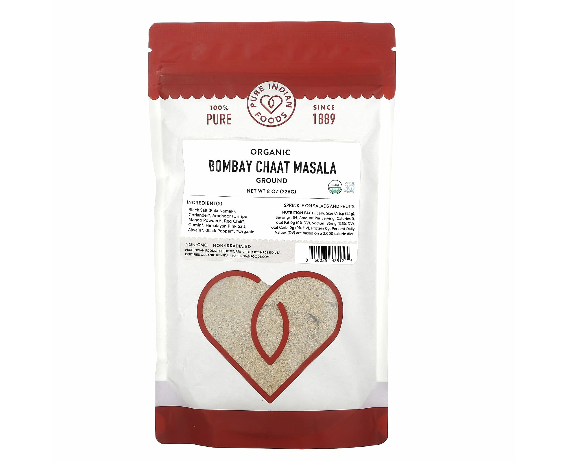 Pure Indian Foods, Organic Bombay Chaat Masala, Ground, 8 oz (226 g)