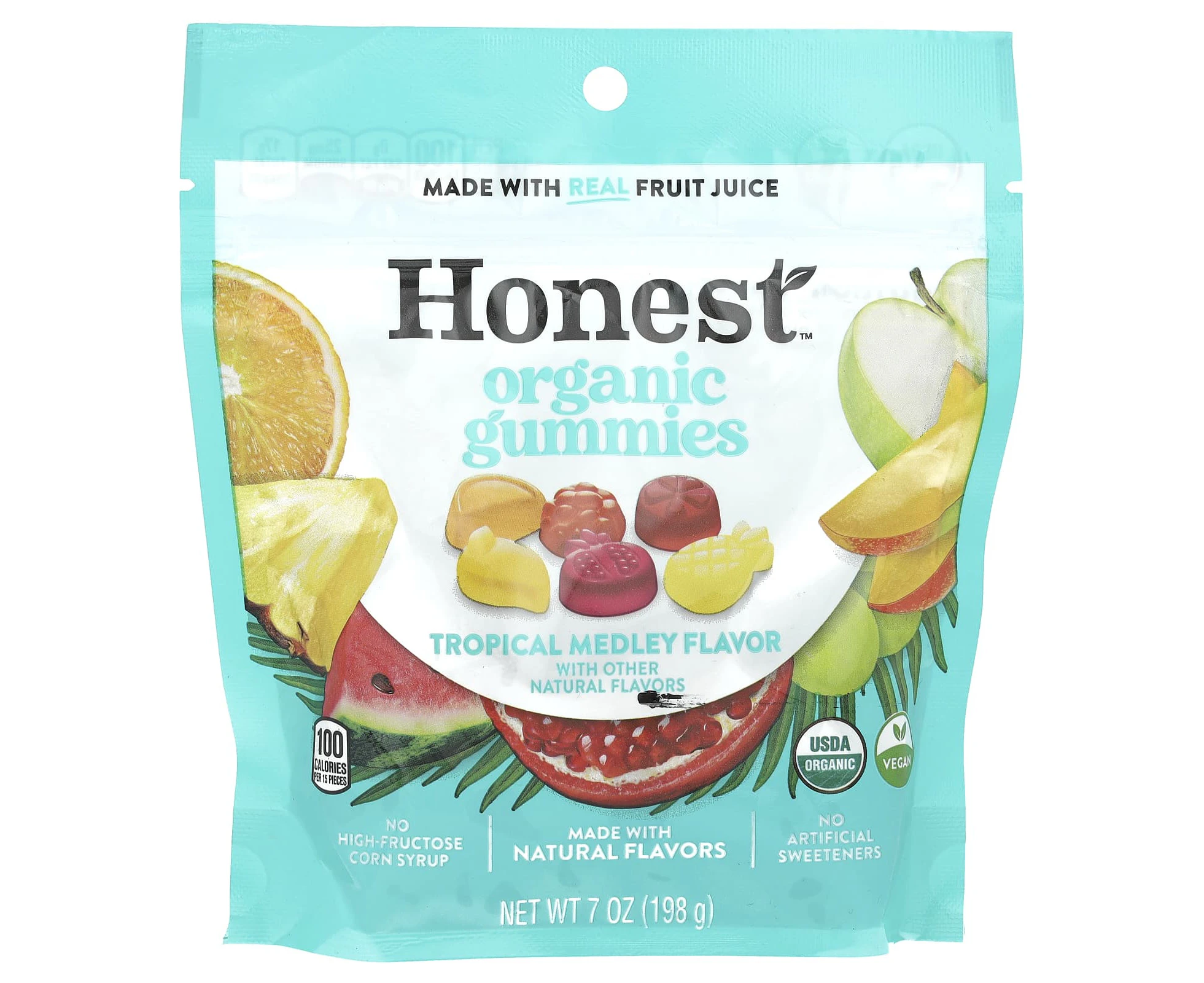 Honest, Organic Gummies, Tropical Medley, 7 oz (198 g)