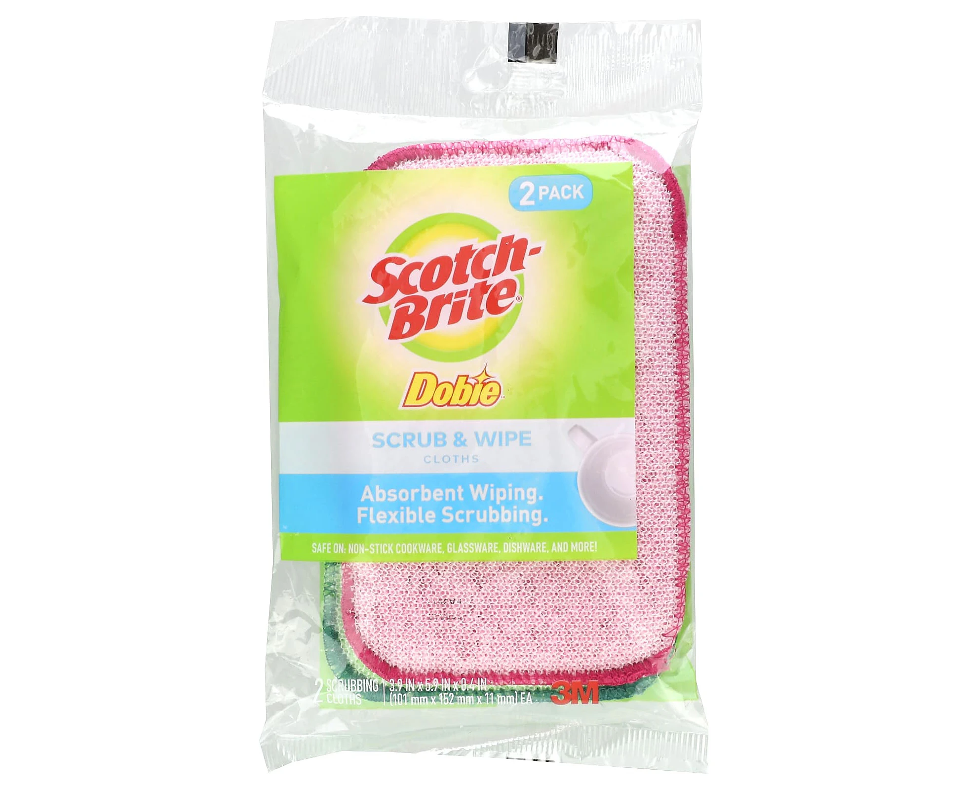 Scotch-Brite, Dobie, Scrub & Wipe Cloths, 2 Cloths