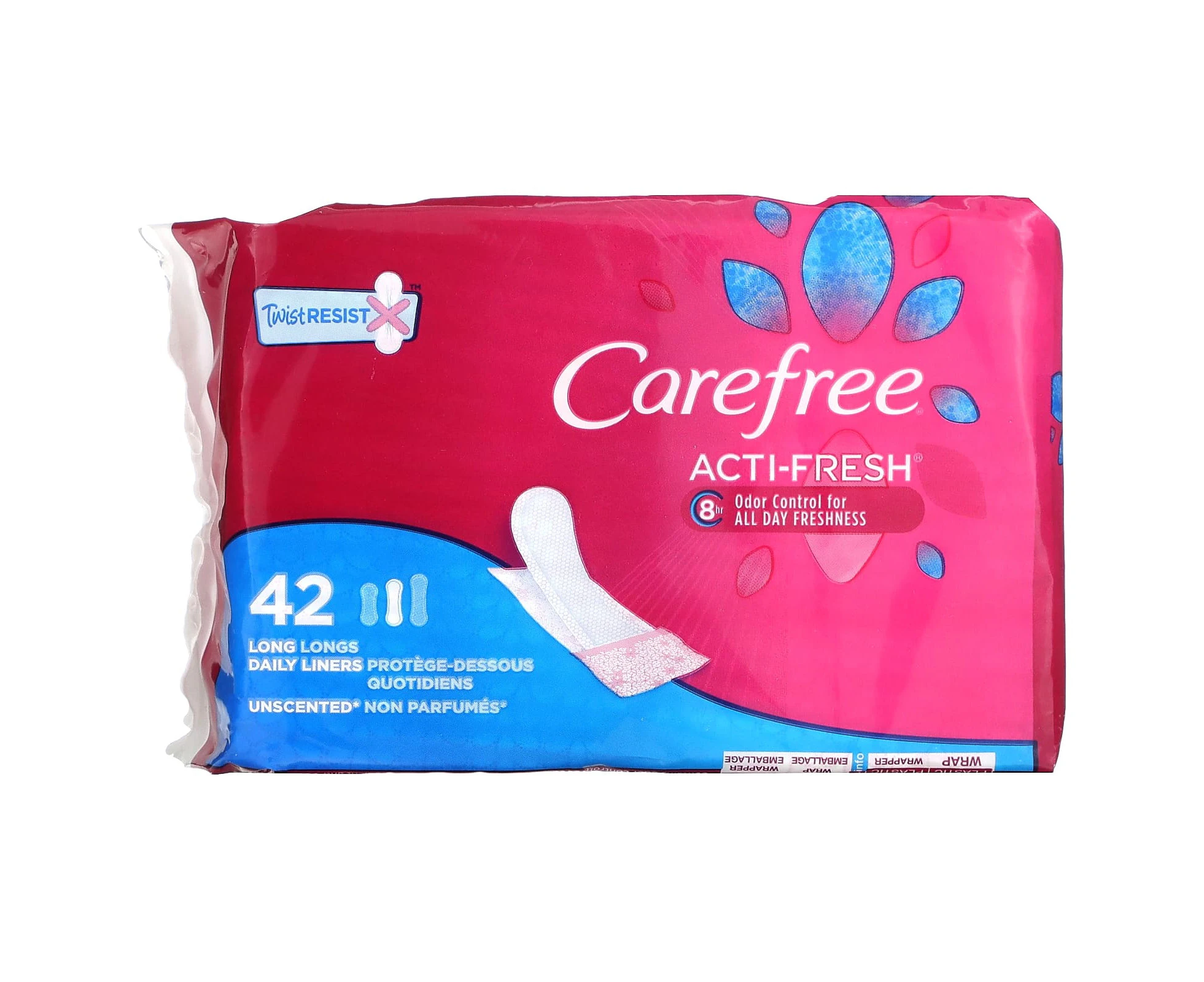 Carefree, Acti-Fresh, Daily Liners, Regular, Unscented, 42 Liners