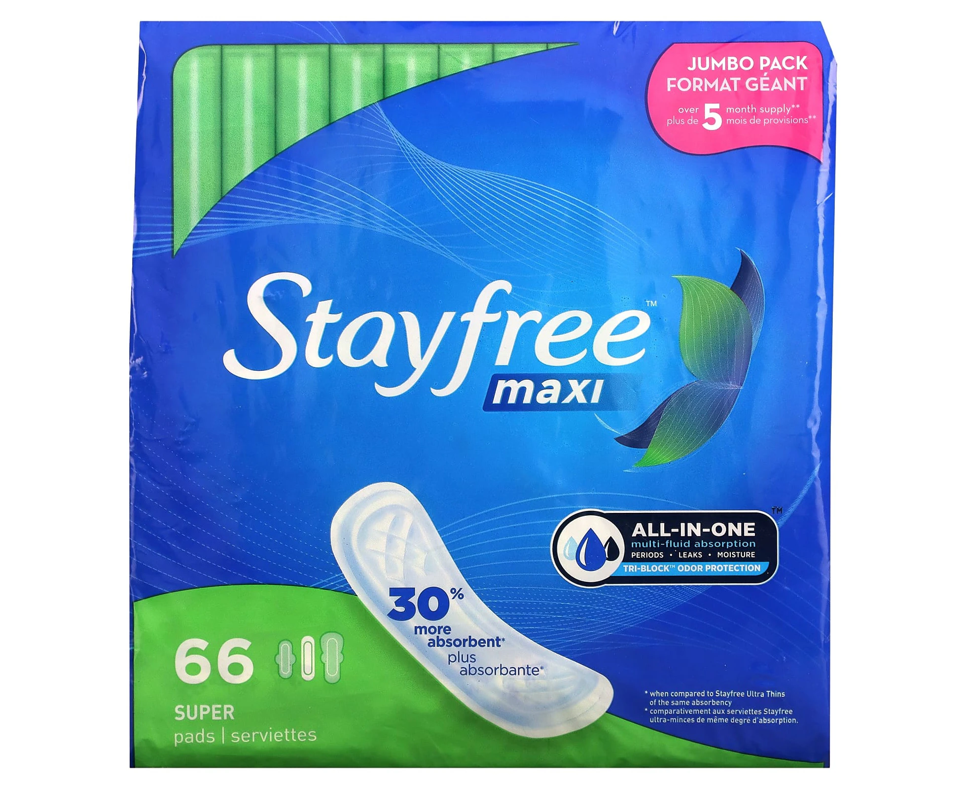 Stayfree, Maxi Pads, Super, 66 Pads