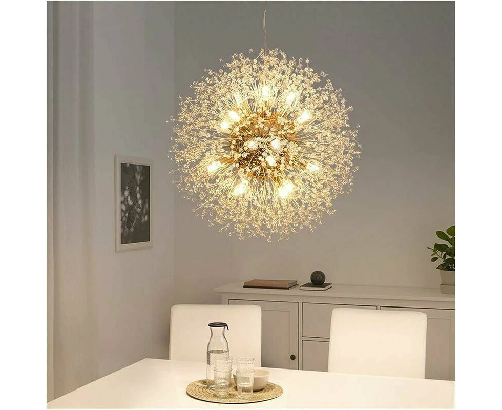 Forme Ronde Moderne Led Pissenlit Spoutnik Lustre Feux D'artifice Plafond Luminaires Suspendus Pour La Maison Salon 8 Têtes