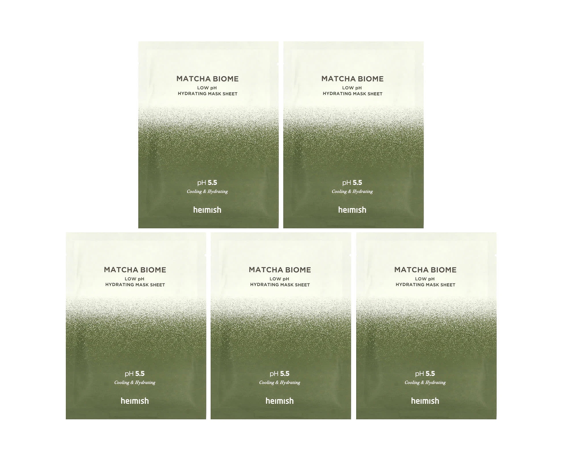 Heimish, Matcha Biome, Low pH Hydrating Beauty Mask Sheet, 5 Sheets, 30 ml Each