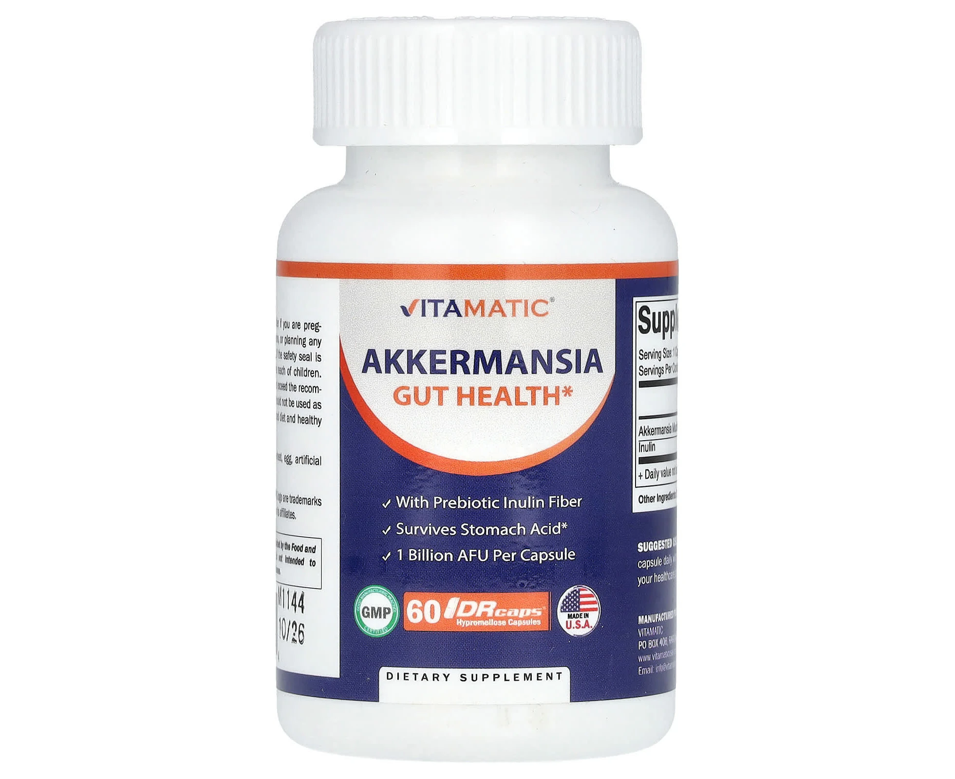 Vitamatic, Akkermansia, 1 Billion AFU, 60 DRCaps