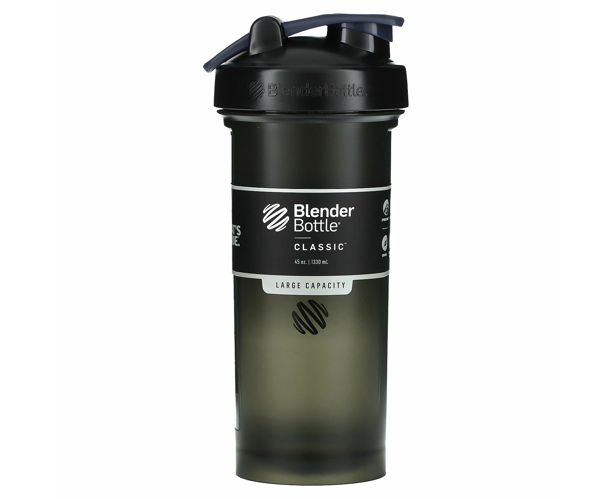 Blender Bottle, Classic, Black, 45 oz (1,330 ml)