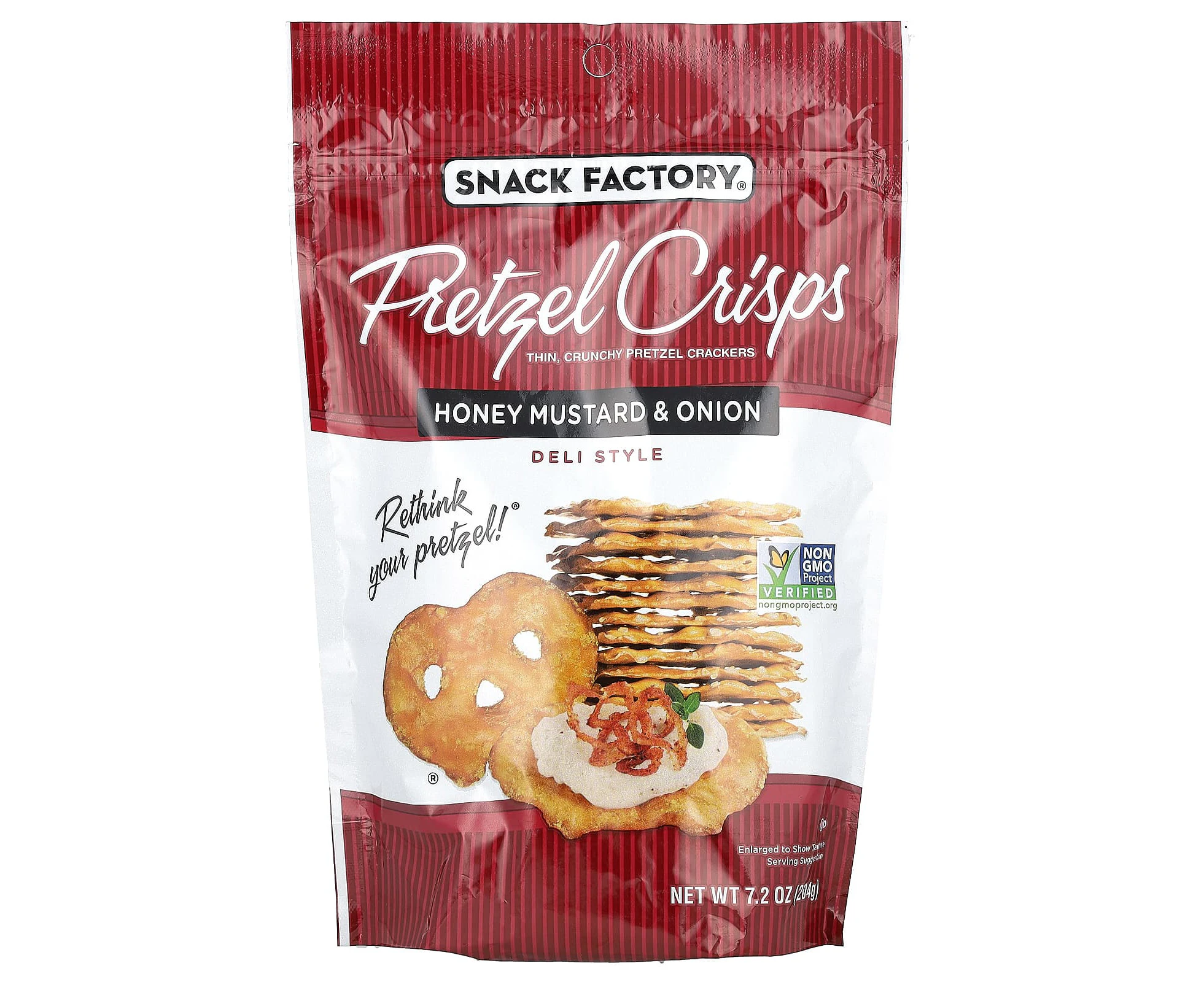 Snack Factory, Pretzel Crisps, Honey Mustard & Onion, Deli Style , 7.2 oz (204 g)