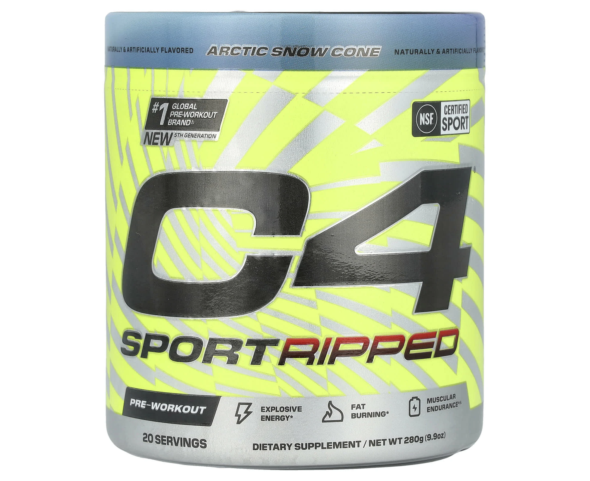 Cellucor, C4 Sport, Ripped, Pre-Workout, Artic Snow Cone, 9.9 oz (280 g)