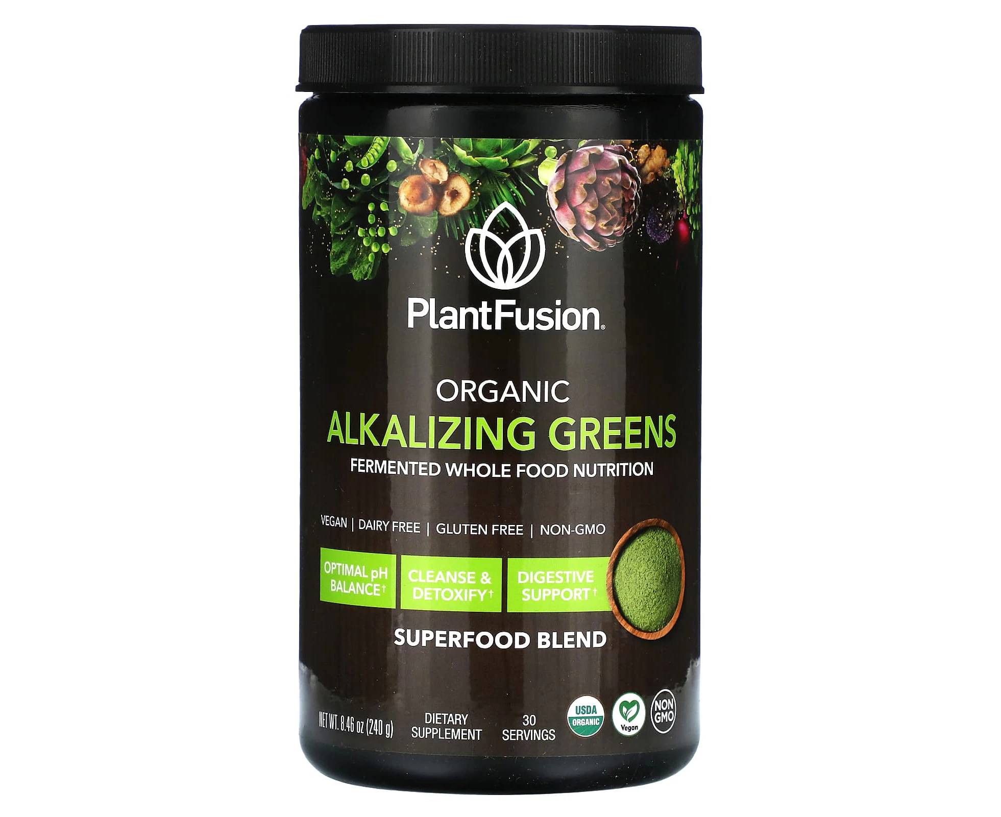 PlantFusion, Organic Alkalizing Greens, 8.46 oz (240 g)