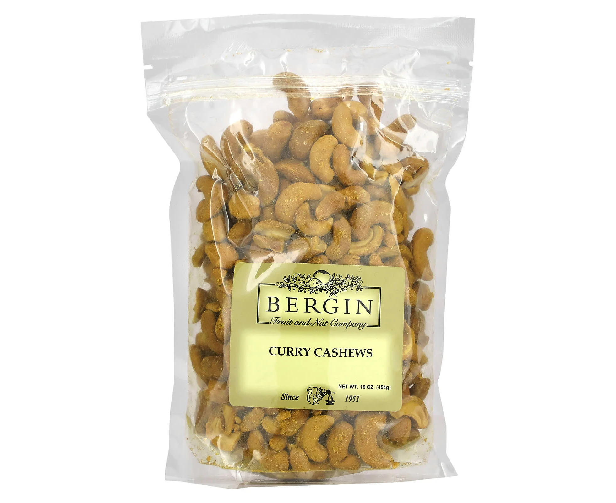 Bergin Fruit and Nut Company, Curry Cashews, 16 oz (454 g)