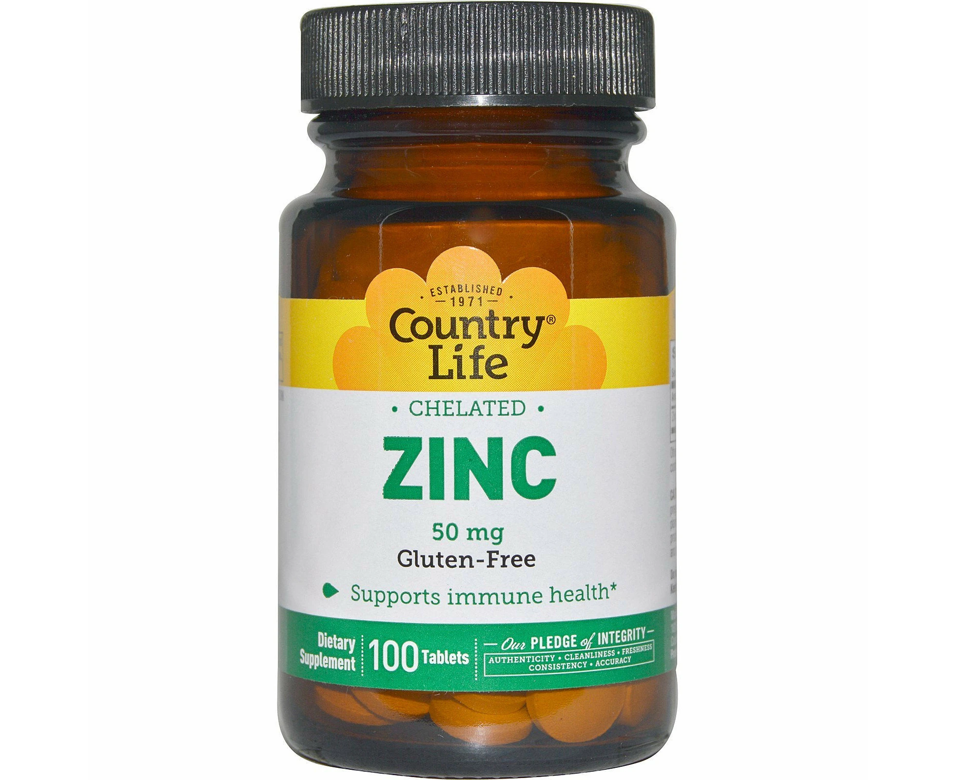 Country Life, Chelated Zinc, 50 mg, 100 Tablets