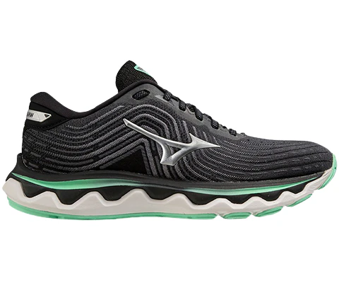 MIZUNO WOMENS WAVE HORIZON 6 RUNNING SHOE (Wide) - IRON GATE / SILVER / SPRING BUD