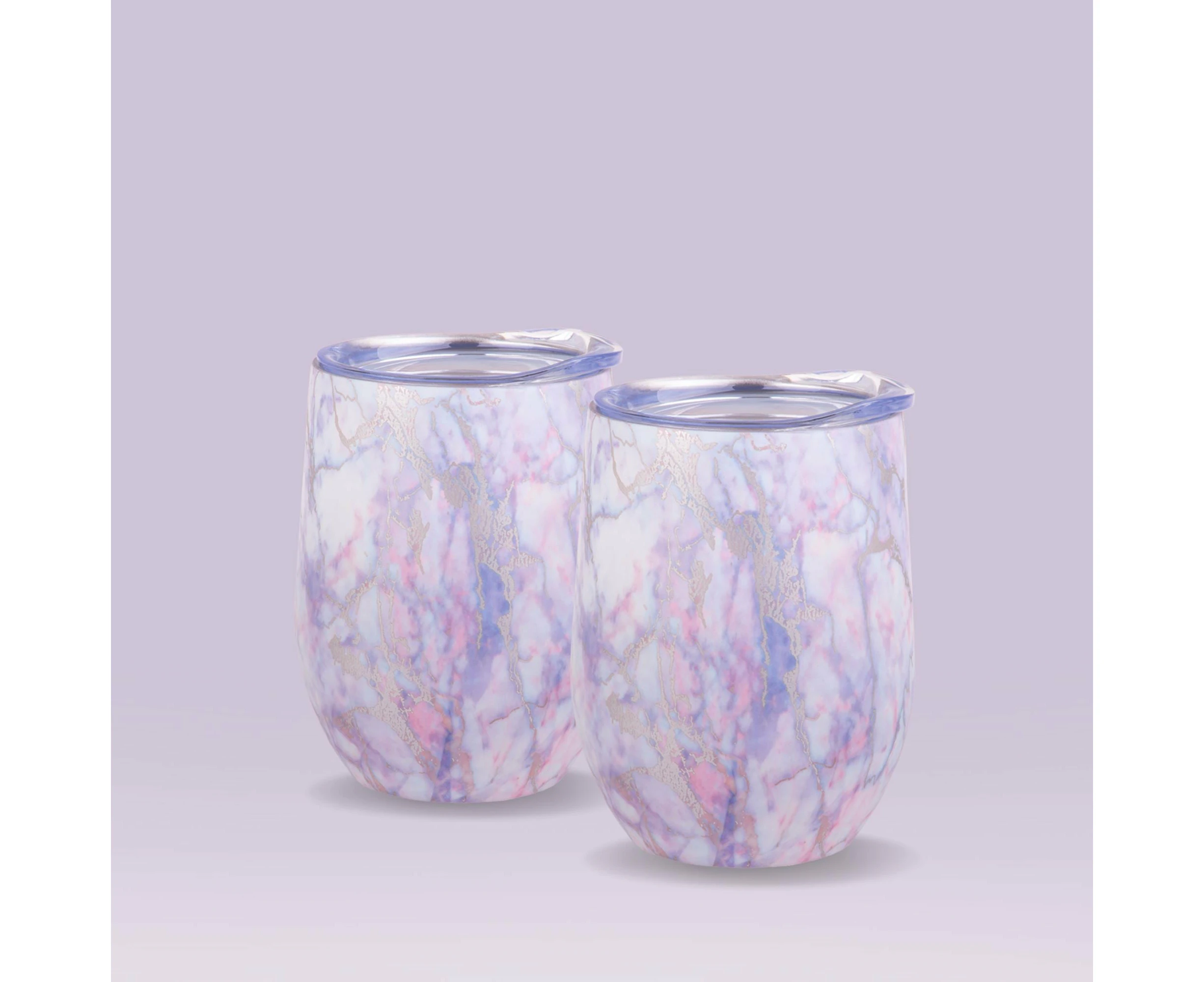 Insulated Wine Tumbler Silver Quartz Gift Set