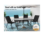 ALFORDSON Outdoor Furniture Patio Dining Table Garden 140CM X 80CM Glass Black