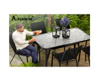 ALFORDSON Outdoor Furniture Patio Dining Table Garden 140CM X 80CM Glass Black