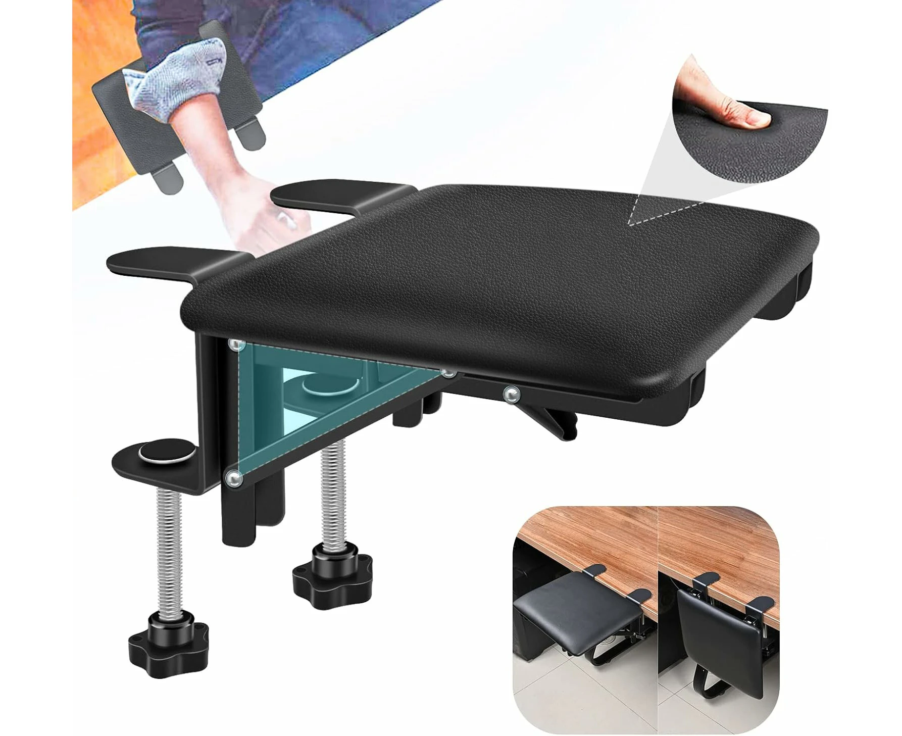 Arm Rest Support for Desk, Computer Arm Rest Support, Ergonomic Desk Extender Keyboard Stand Desktop Accessories Table Extension, Folding Elbow Rest