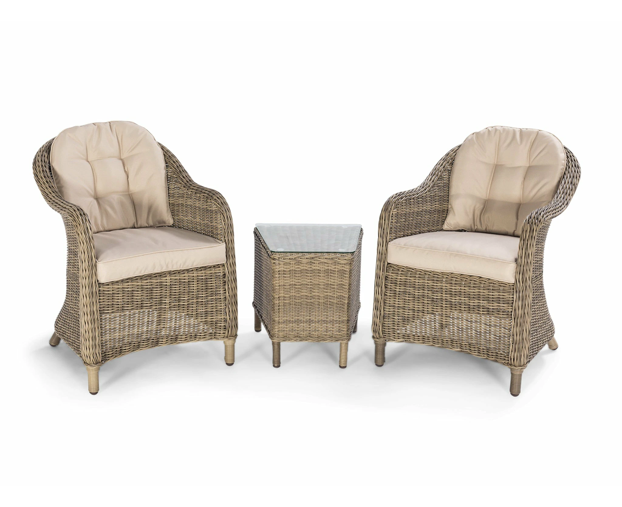 FurnitureOkay Winchester 3-Piece Wicker Outdoor Balcony Setting