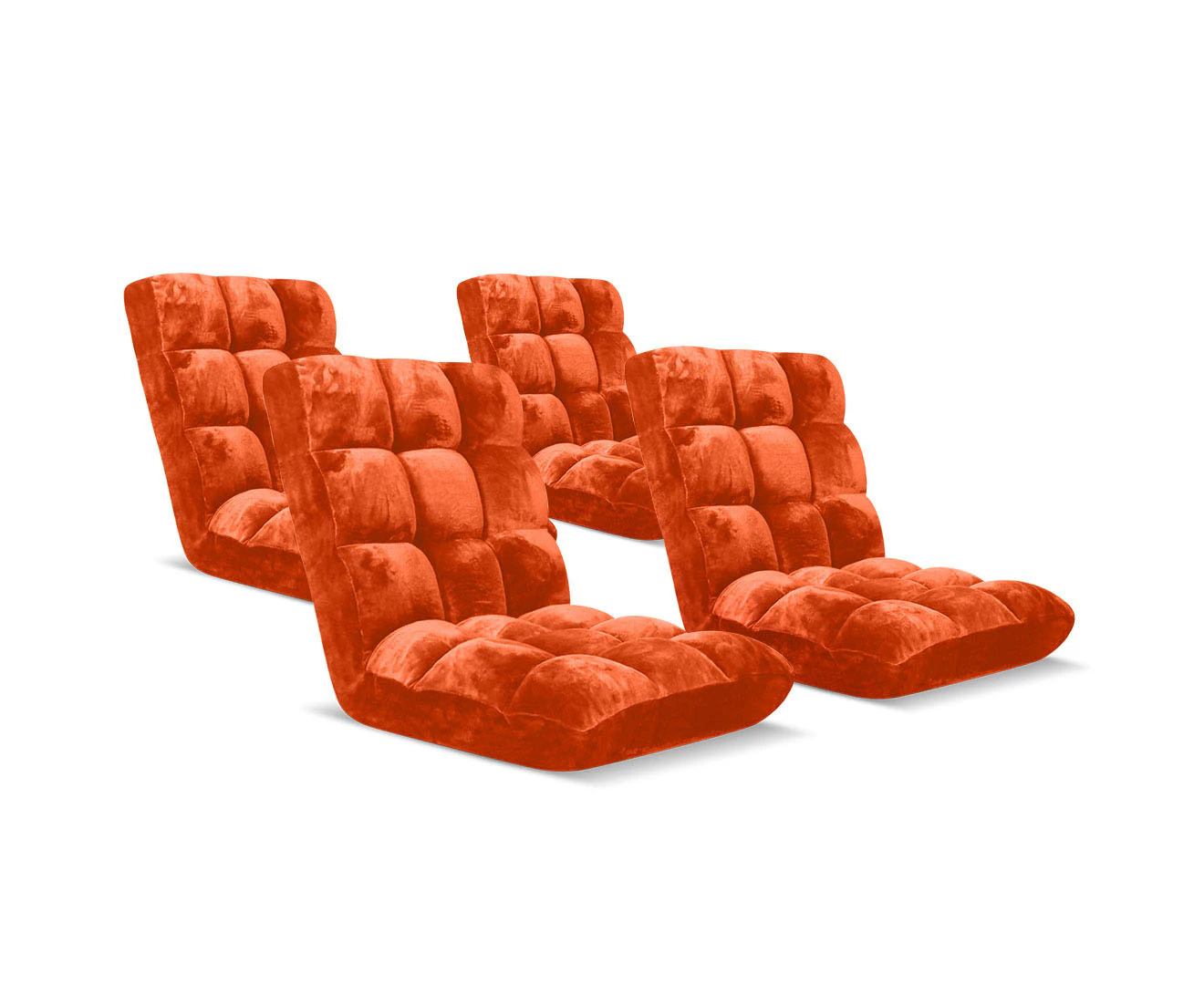 SOGA 4X Floor Recliner Folding Lounge Sofa Futon Couch Folding Chair Cushion Orange