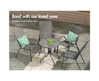 ALFORDSON Outdoor Furniture Patio Coffee Side Table Garden 60CM Glass Grey