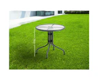 ALFORDSON Outdoor Furniture Patio Coffee Side Table Garden 60CM Glass Grey