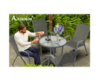 ALFORDSON Outdoor Furniture Patio Coffee Side Table Garden 60CM Glass Grey