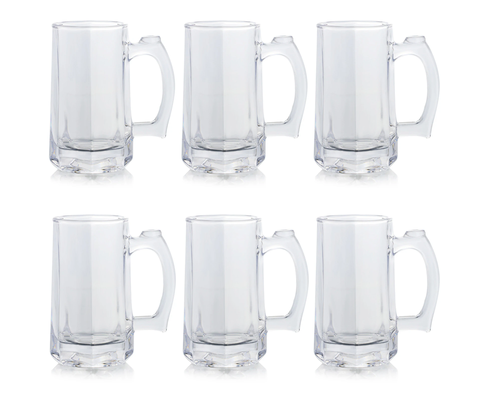 6Pcs Glass Beer Mugs Large Heavy Duty Thick Glass Beer Stein Hot Cold Beverage