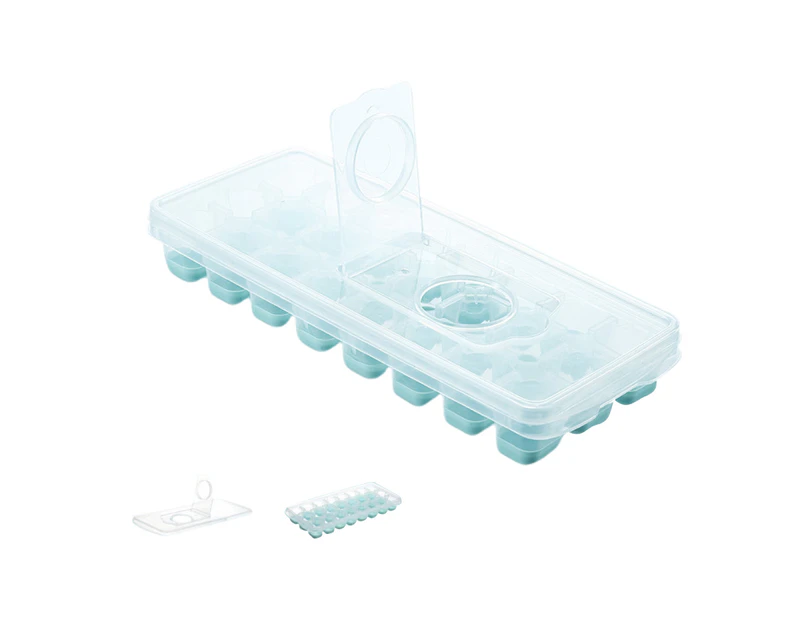 24 Grid Ice Cube Tray with Lid Covered Ice Cube Trays No Spill Ice Cube Cube Box Silicone Ice Cube Maker Tray