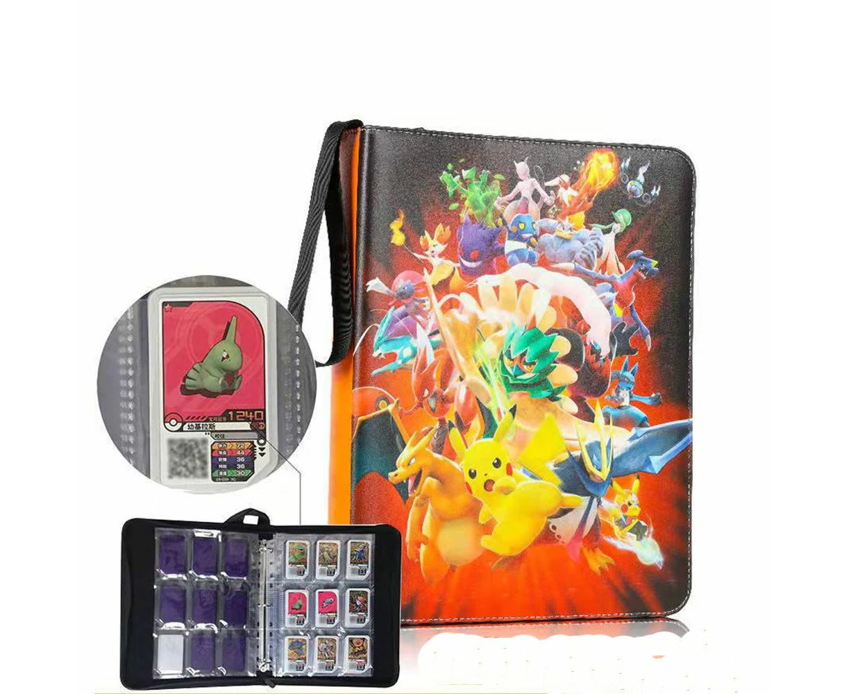 9 Pocket Pokemon Card Binder, 900 Cards Trading Card Binder Holder for Boys Girls Gift 33x27cm