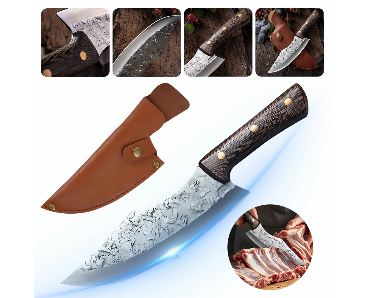 30cm Butcher Knife Hand Forged Kitchen chef knife Serbian Meat Cleaver Slicing Knife