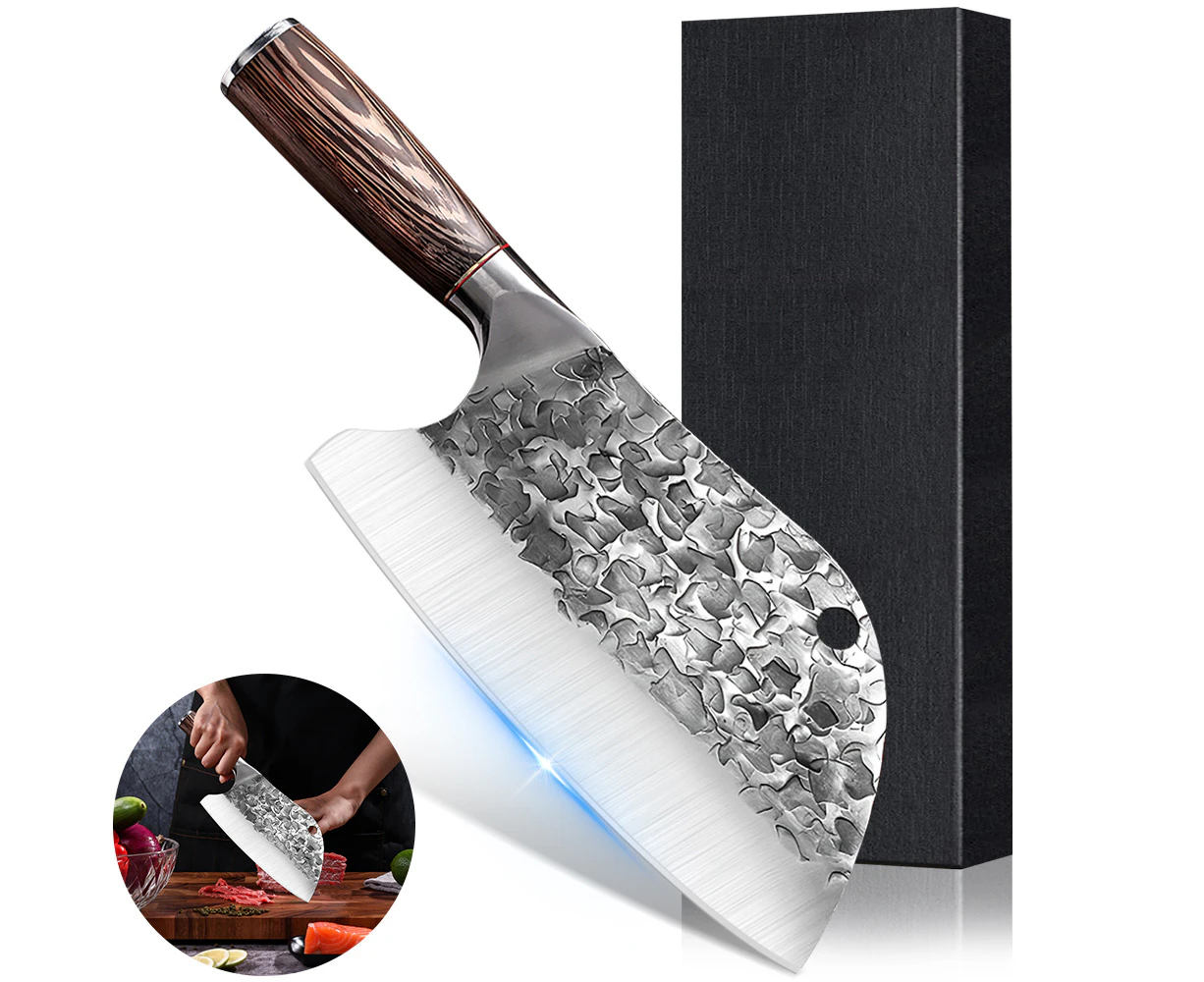 Butcher Knife Serbian Chef's Knife High Hardness Stainless Steel Cleaver Knife With Box