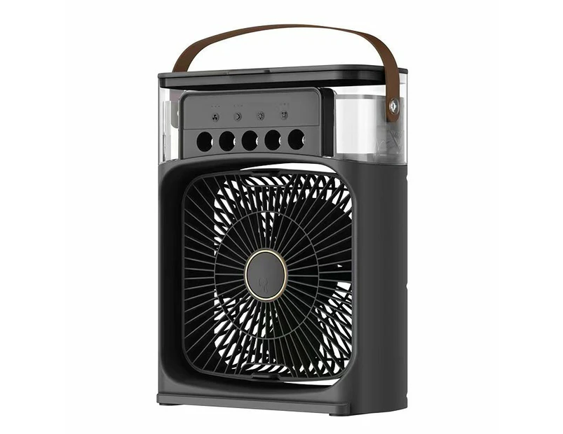 Personal Air Cooler, Portable Air Conditioner Fan, Mini Evaporative Cooler for Your Desk, Nightstand, or Coffee Table (Black)