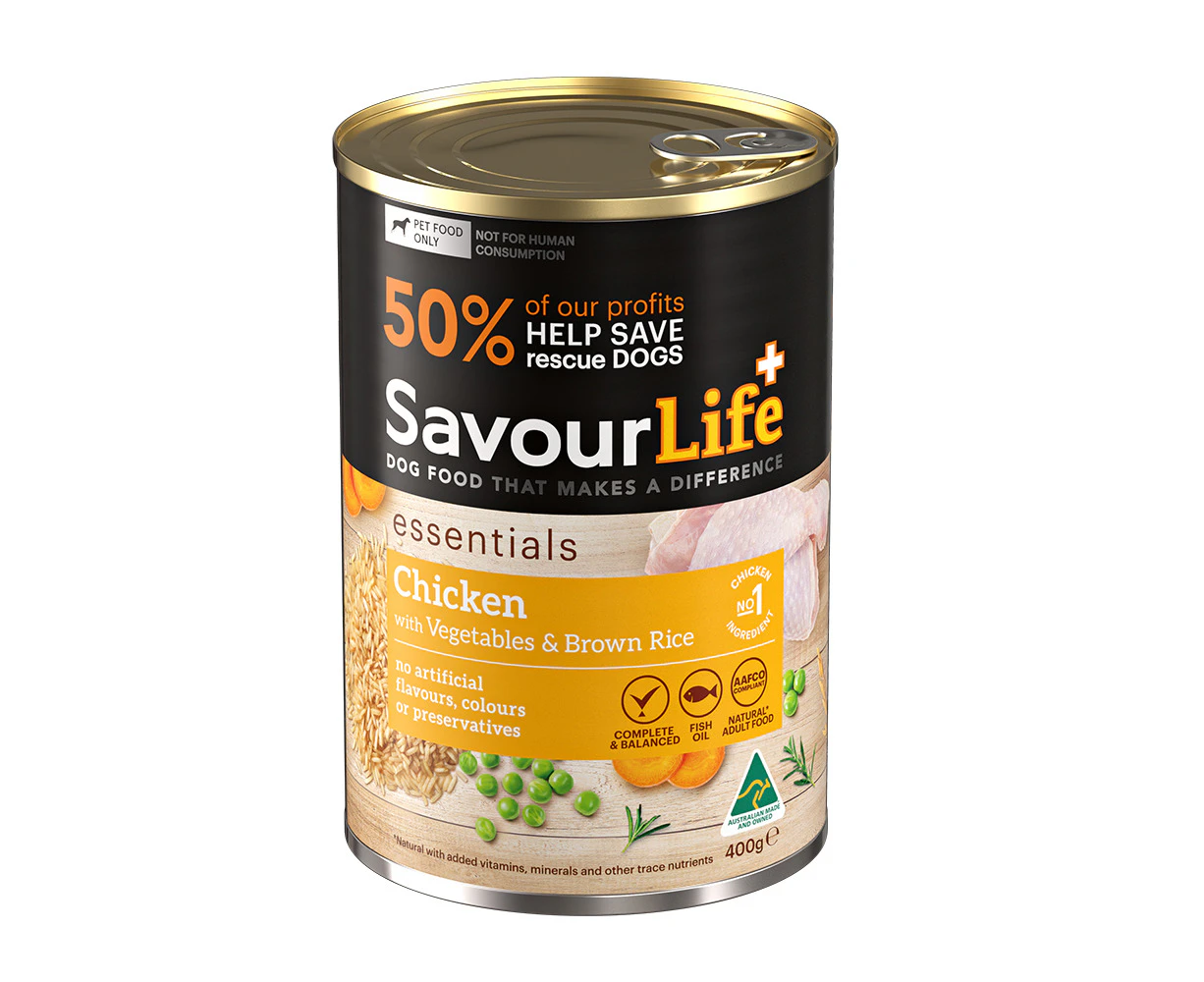 Savour Life Adult Essentials Wet Dog Food Chicken w/ Vegetables 12 x 400g