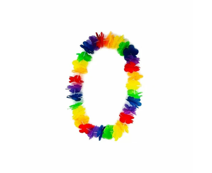 Rainbow Coloured Lei 50cm