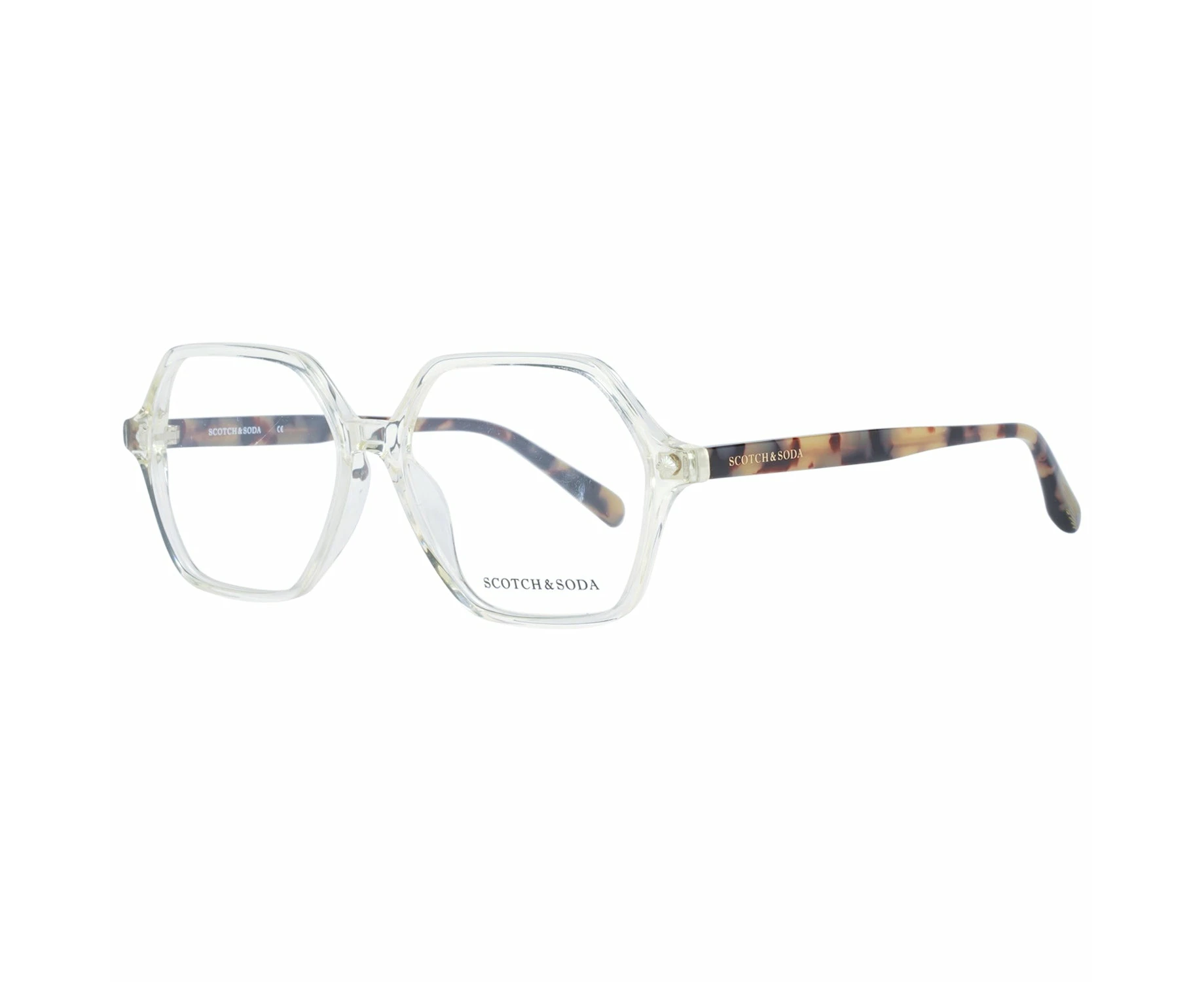 Transparent Square Plastic Frame Demo Glasses - Transparent