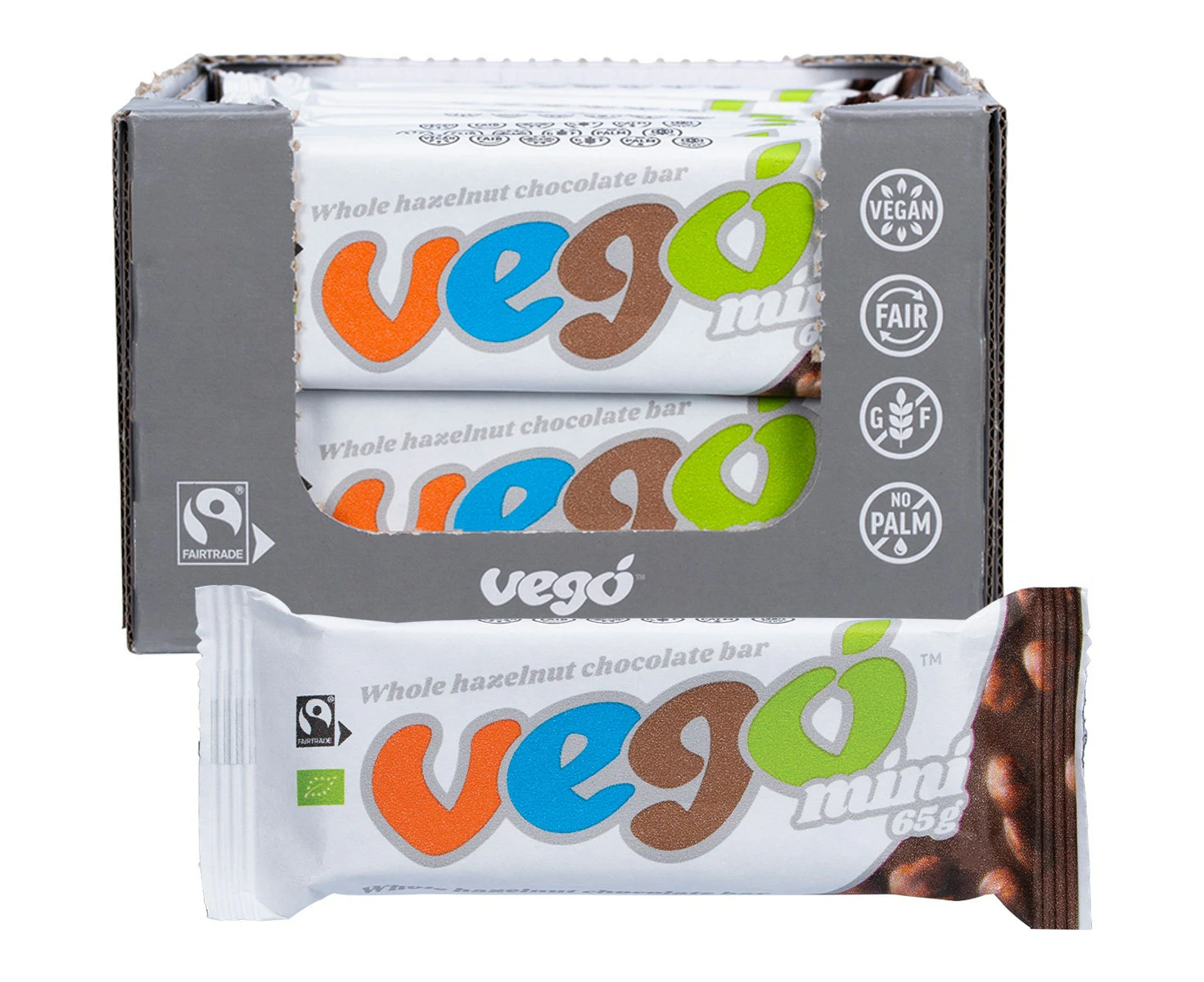 VEGO Whole Hazelnut Chocolate Bar Mini 20x65g