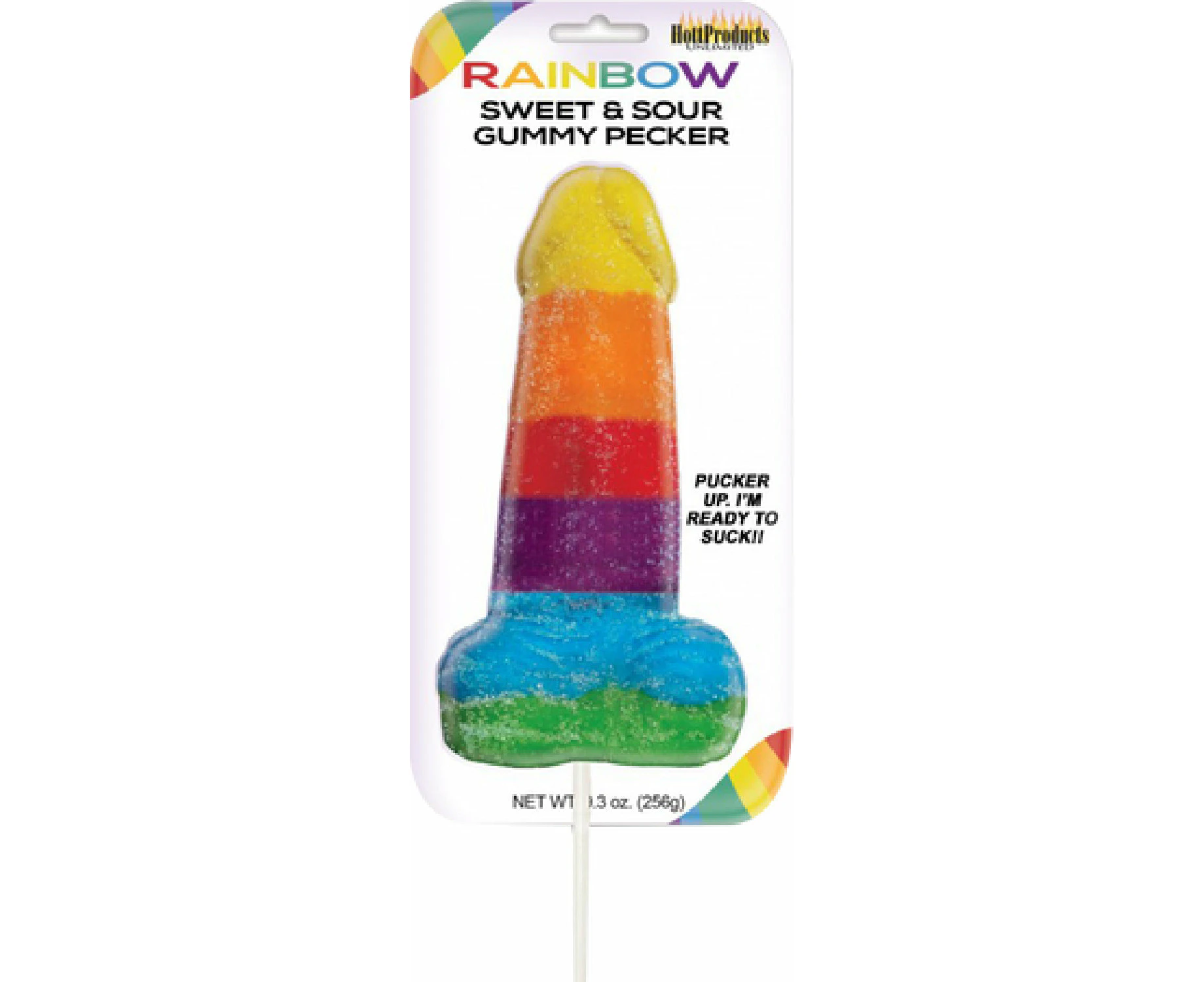 Sweet & Sour Jumbow Rainbow Gummy Cock Pop