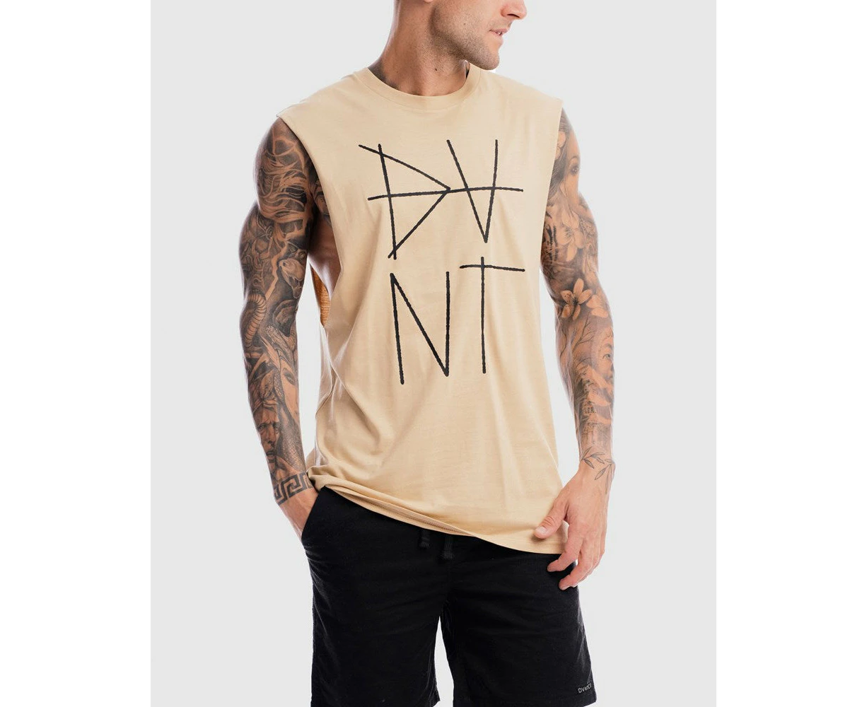 DVNT Mens Streetwear Fashion Scratch Tank - Camel