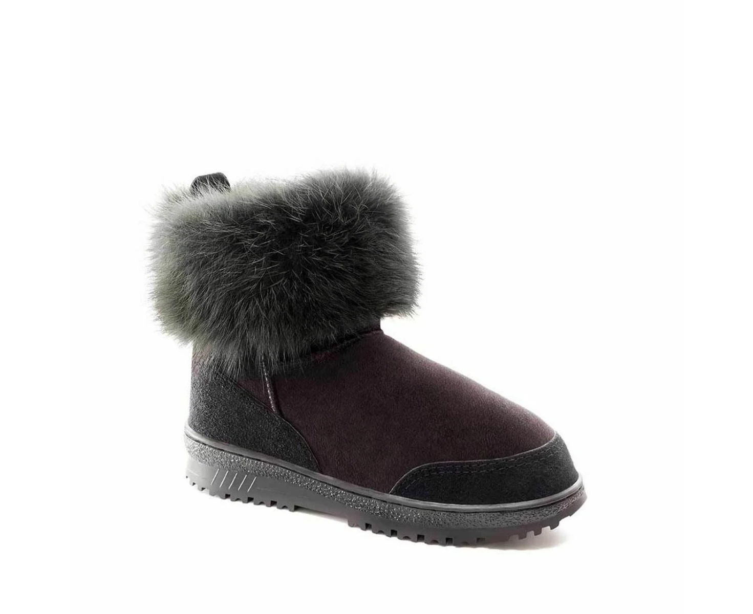 UGG Australia Bondi Mini Fox Boots - Black