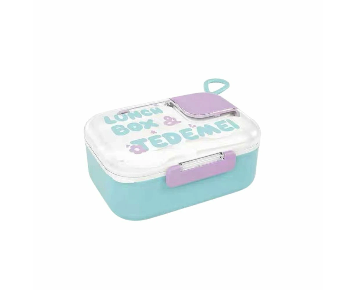 Tedemei Plastic 2 Divided Lunch Box 1100ml - Blue/Pink