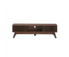 Design Square Camille Wooden Lowline Entertainment Unit TV Stand 150cm - Walnut