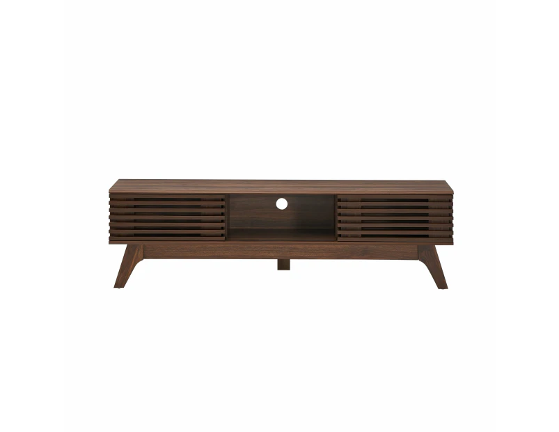 Design Square Camille Wooden Lowline Entertainment Unit TV Stand 150cm - Walnut