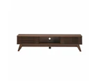 Design Square Camille Wooden Lowline Entertainment Unit TV Stand 180cm W/ 2-Doors - Walnut